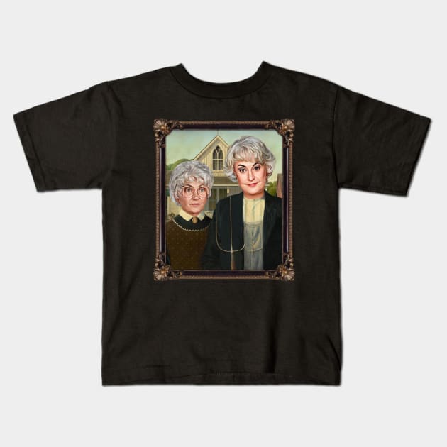 Golden Girls - American Gothic Kids T-Shirt by Indecent Designs